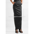 New Fashion Ruched Stretch Leather Maxi Daily Skirt DEM/DOM Manufacture Wholesale Fashion Women Apparel (TA5171S)